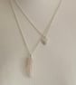 Set of 3 layered necklaces with rose quartz and mother of pearl charms - Image 4