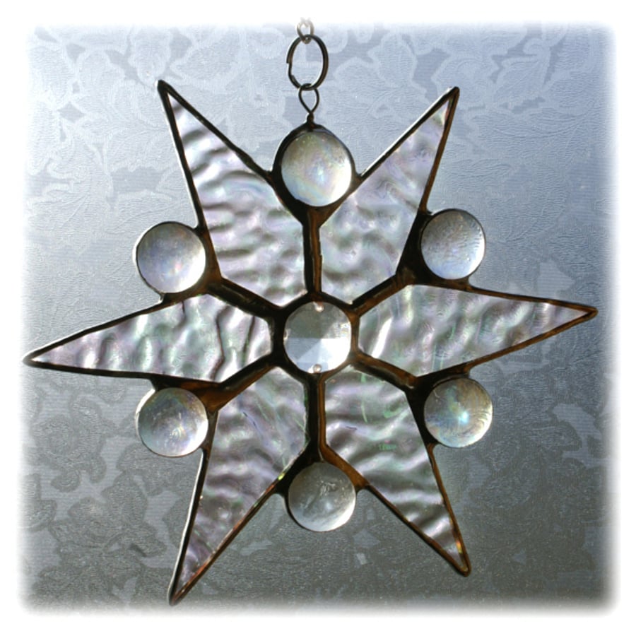 Snowflake Suncatcher Stained Glass Star 