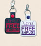 Free Shrugs Keyring - Funny Embroidered Faux Leather Bag Charm