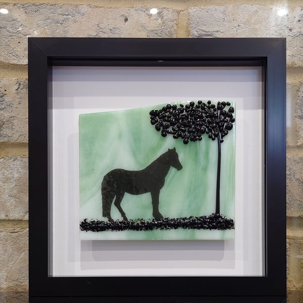 Black Silhouette Horse Picture - Unique Gift for Horse Mad Animal Lover  