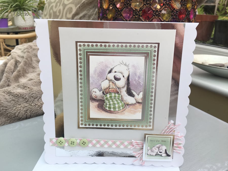 Cute puppy just for you card