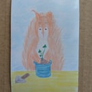 Red squirrel gardening sticker
