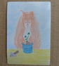 Red squirrel gardening sticker - Image 1