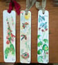 Set of three. Hand drawn and painted bookmarks '