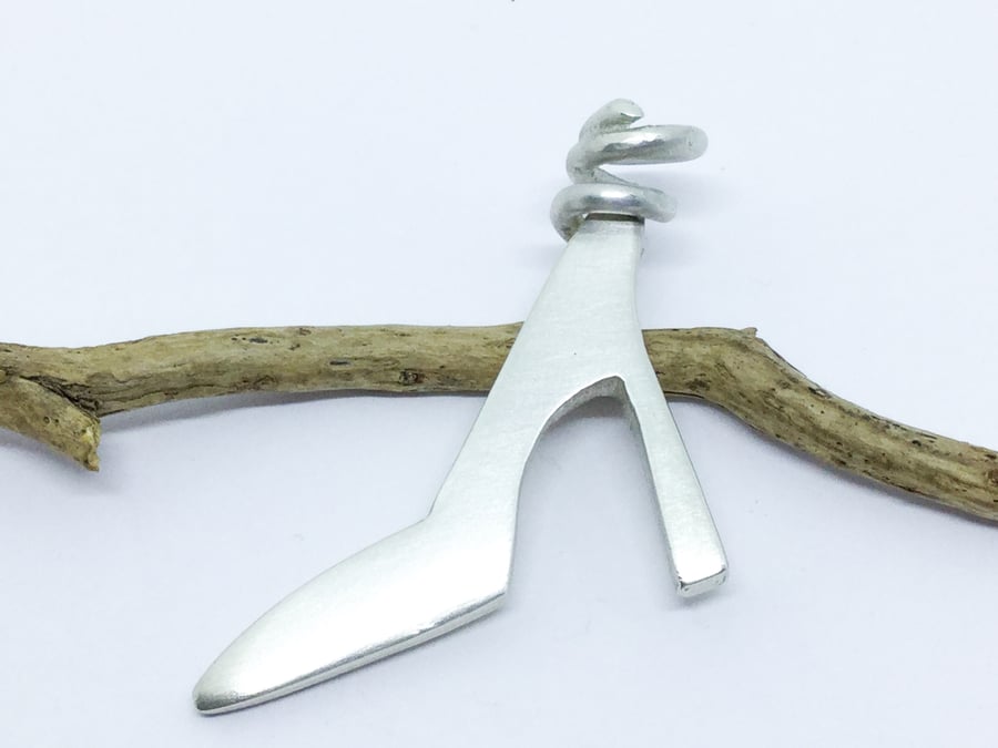 Handmade Sterling Silver  Strappy Shoe Pendant 