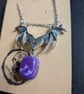 Purple bat necklace with heart - Image 2