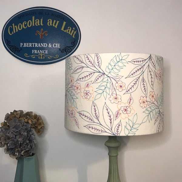 Abstract flowers Embroidered Lampshade