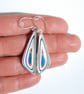 Fordite earrings - super sparkly triangular drops - Image 2