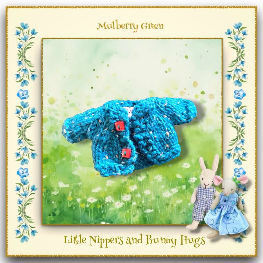Little Nippers and Bunny Hugs Blue Flecked Cardigan 