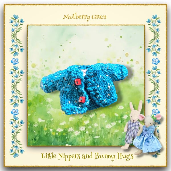 Little Nippers and Bunny Hugs Blue Flecked Cardigan 