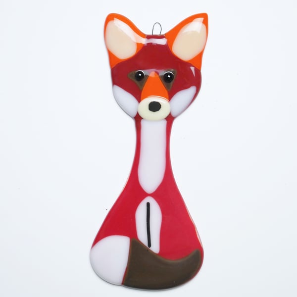 Fused Glass Fox Suncatcher Decoration
