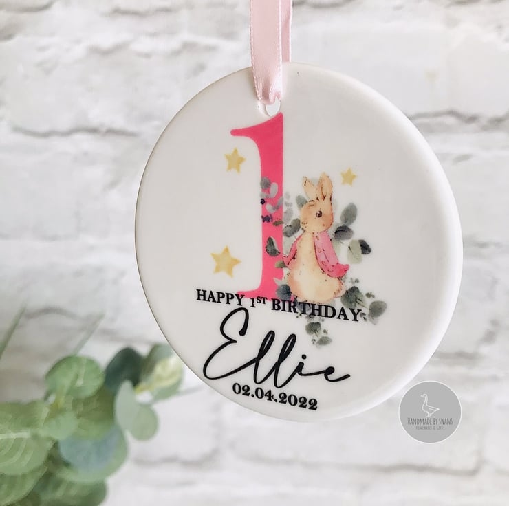 Personalised First birthday gift Baby girl fir. Folksy