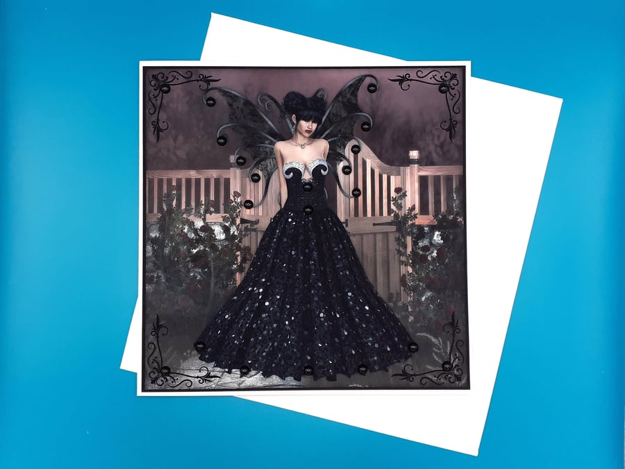 Gothic Birthday Card, 8x8inches, 20x20cms 