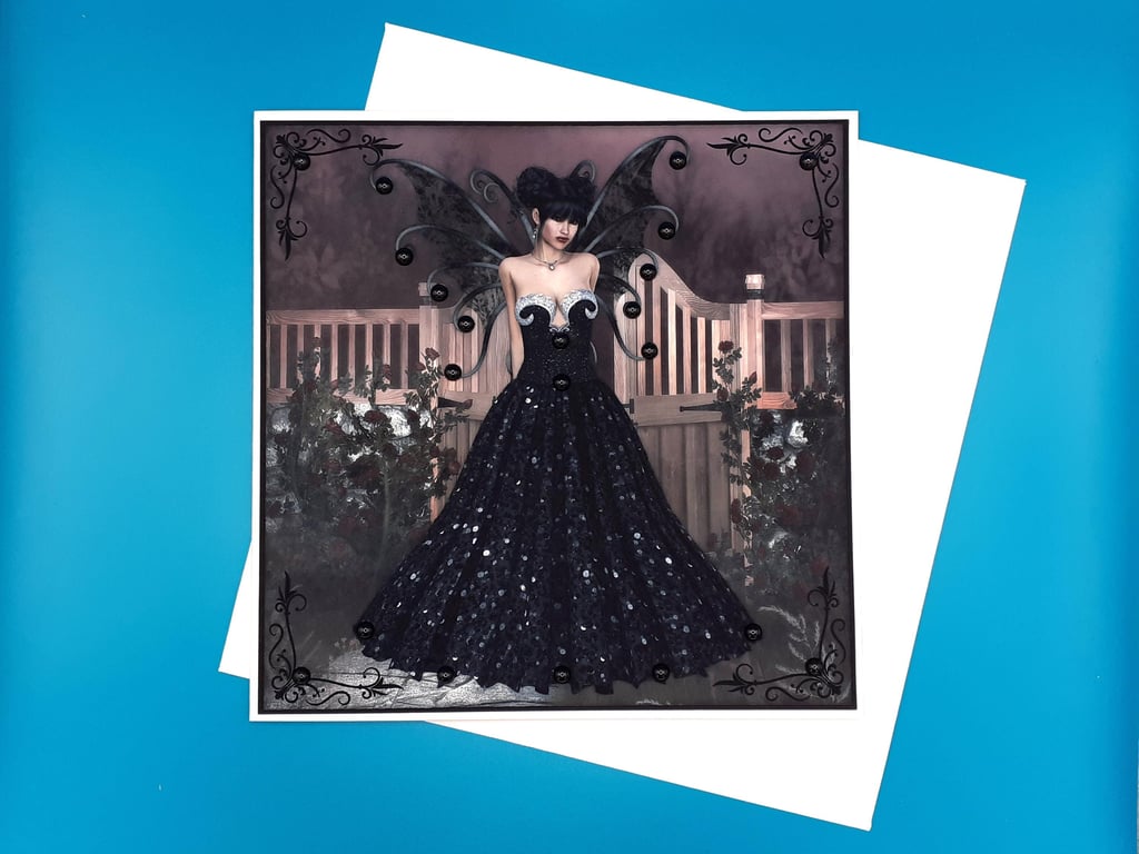 Gothic Birthday Card, 8x8inches, 20x20cms 