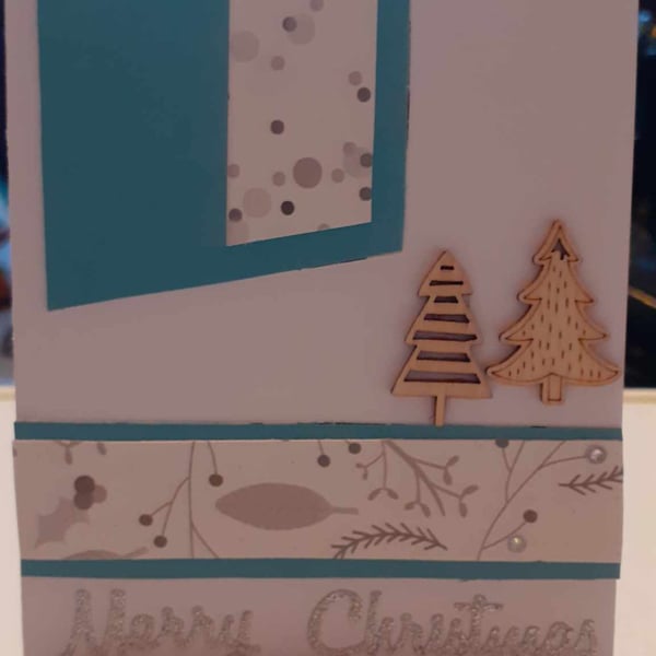 Silver Holly Christmas Card