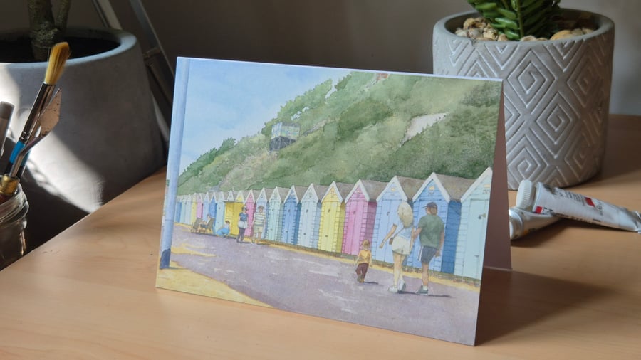 Bournemouth Beach Huts - Greeting Card