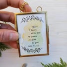 Framed Bible Verse Watercolor, Peace Quote, Floral Illustration 