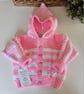 Designer Baby Girls Hooded Jacket Hand Knitted  9 - 18 months size - Image 10