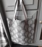 Cream Mulberry Tree On Grey Tote Bag, Shopper. Natural Linen look. - Image 1