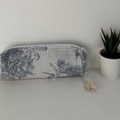 Quilted Floral Pouches, Handmade Cotton Makeup Bags, Tassel Detail