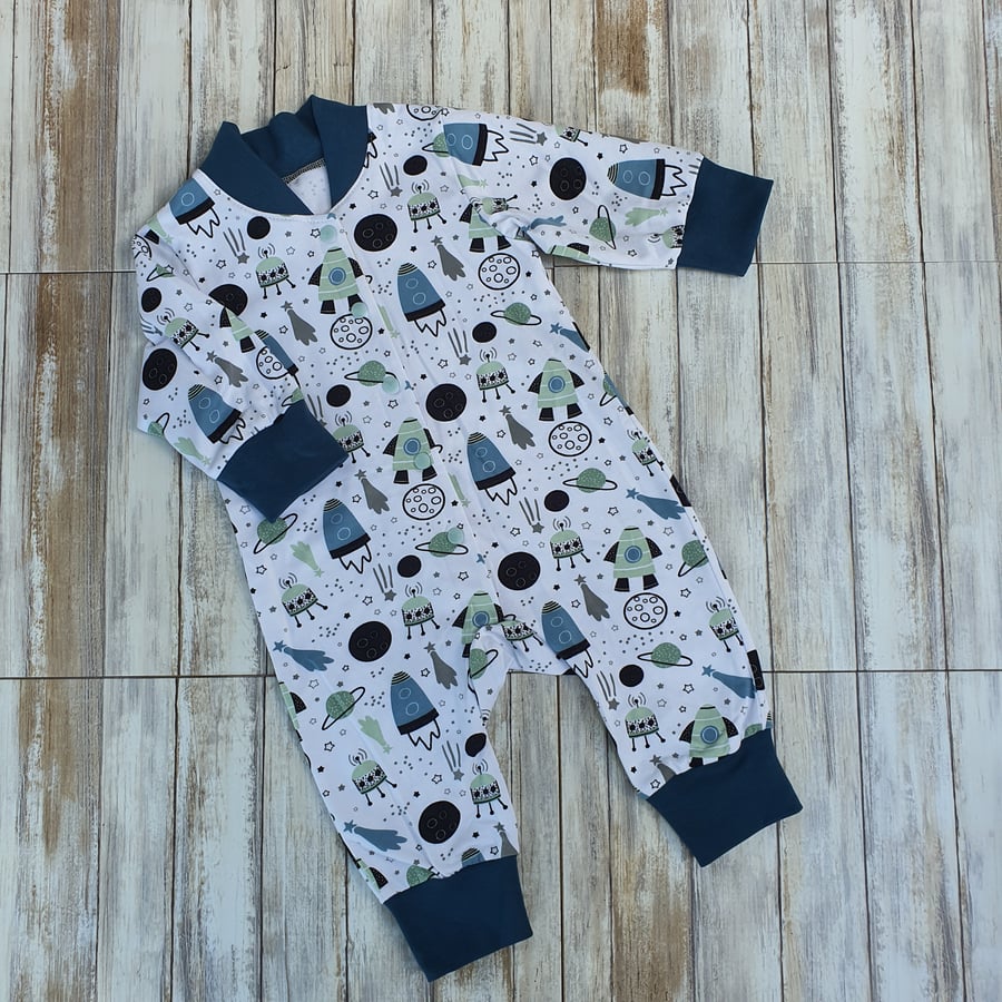 3-6 months Space Baby Romper Sleeper long sleeve playsuit with fastener