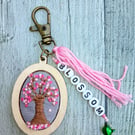 Spring Blossoming Tree Keyring or Bag Charm 