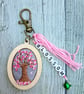 Spring Blossoming Tree Keyring or Bag Charm 