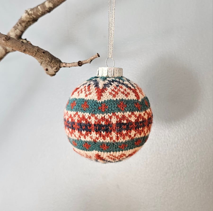 Hand Knit Fair Isle Bauble