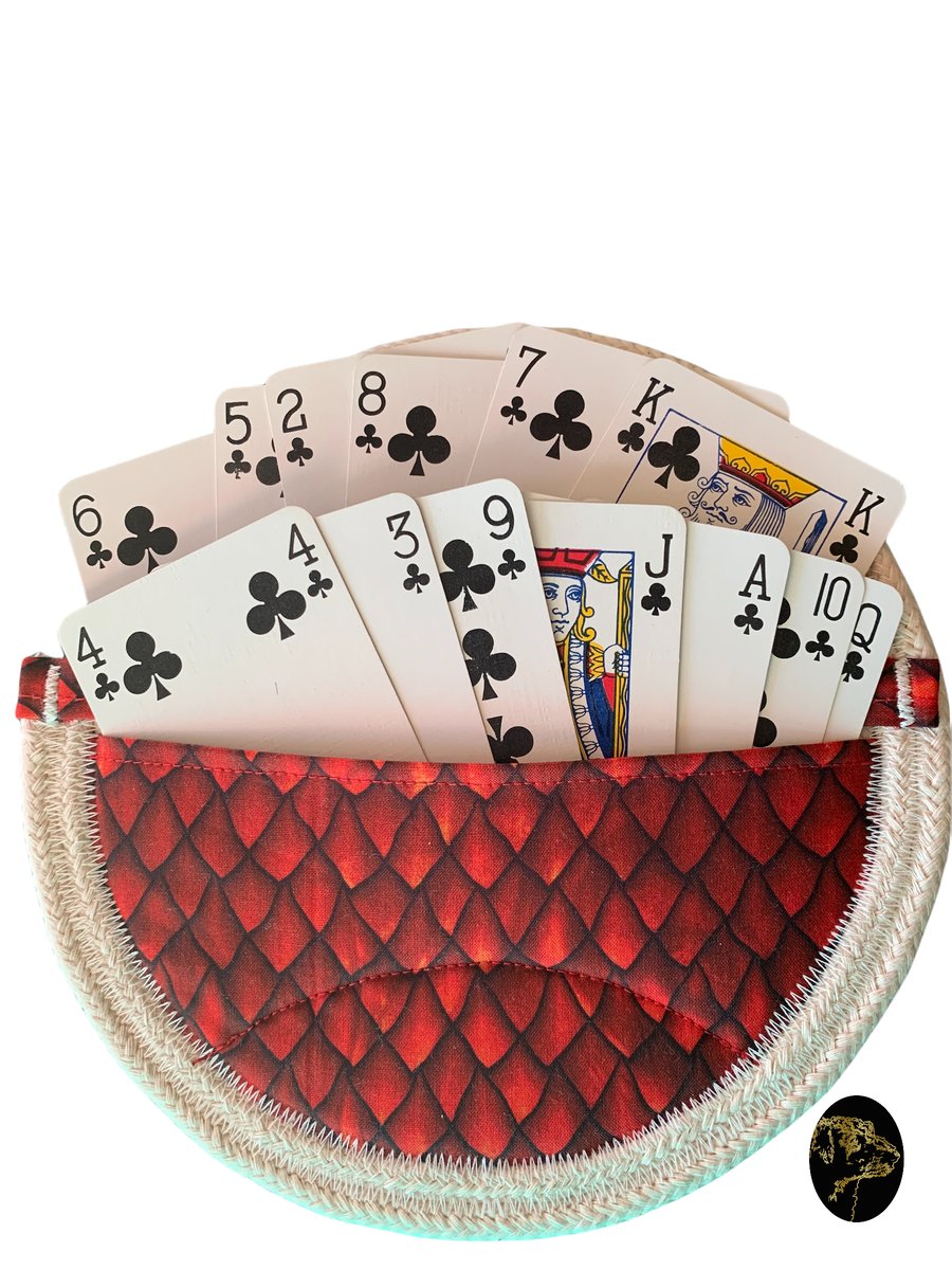 Playing Card Holder - 13 Cards- Red Dragon Scales 