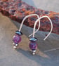 amethyst silver drop earrings, February birthstone - Image 2
