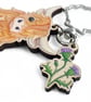 Highland Cow Keyring - Wooden Key Fob with Thistle - Scottish Highland Key Chain - Image 2