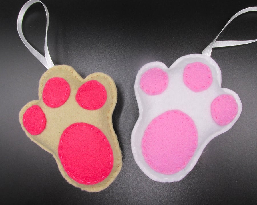 Rabbits Foot Felt Hanging Decoration, Easter Ornaments, Felt Garlands