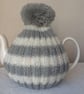 Grey knitted Tea Cosy with Bobble - Image 3