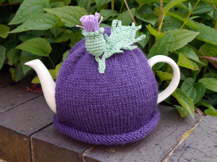 Thistle Tea Cosy, Scottish Tea Cozy Made with Merino Wool
