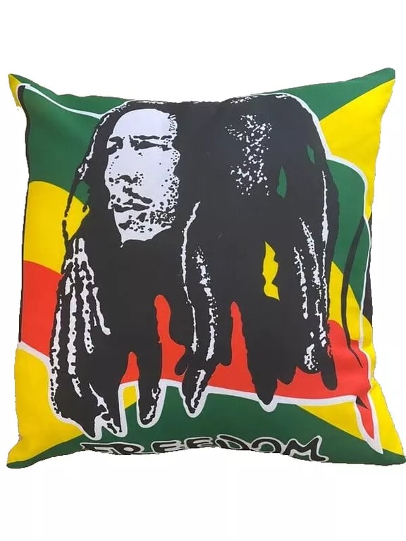 16" x 16" Bob Marley Freedom Jamaica Reggae Flag Cushion Cover Sleeve
