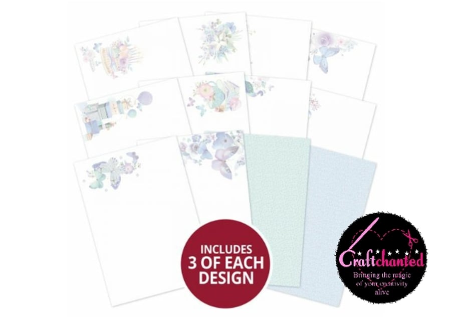 Hunkydory - Butterfly Blue - Luxury Card Inserts - A4 - 140gsm - 36 Sheets