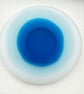 Matt Fused Glass Blue and White Circles Brooch - Image 1