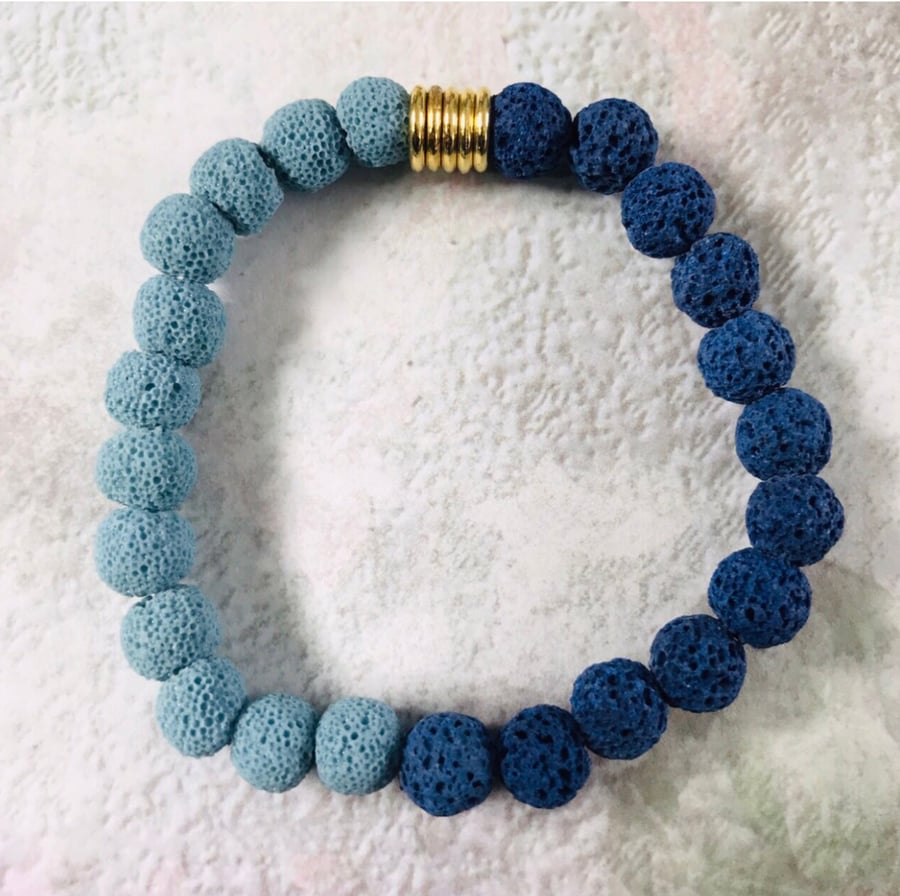 Blue Lava Beaded Bracelet