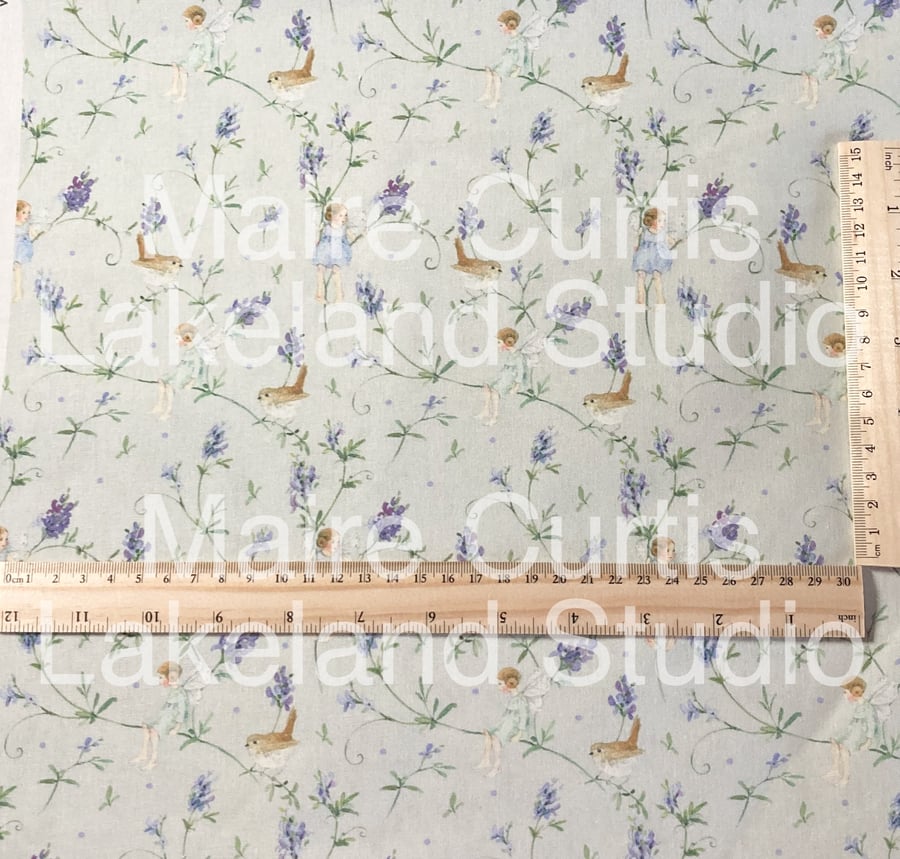 Lavender Elves cotton quilt fabric from quarter metre