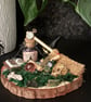 Witch diorama, Halloween witchy scene 
