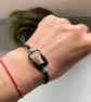 Woven macrame women's bracelet with tiny shell funky