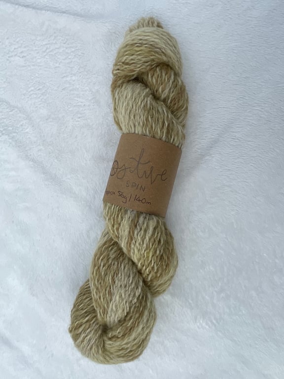 Hand-spun naturally dyed wool, DK