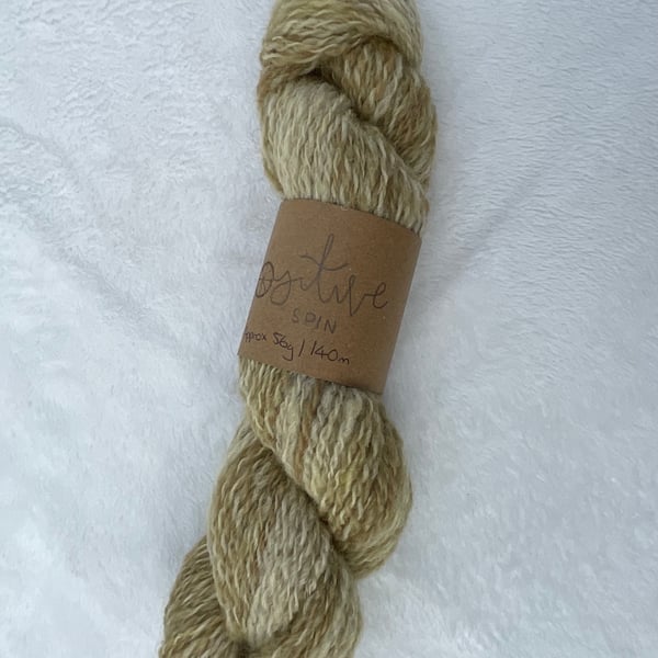 Hand-spun naturally dyed wool, DK
