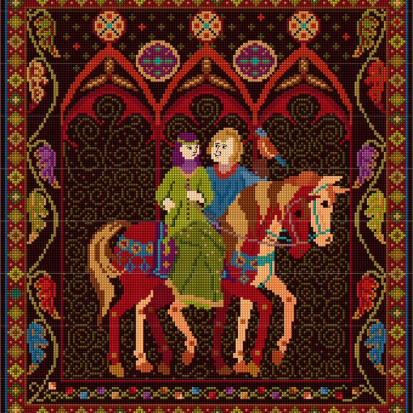 Green Lady Tapestry Kit,  Medieval Hunting Scene, Shop Early,  10%discount 