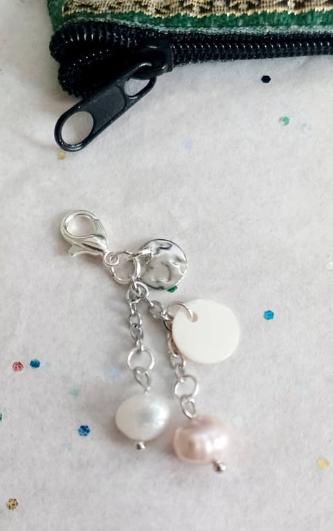 Handmade Pearl Zipper Charm