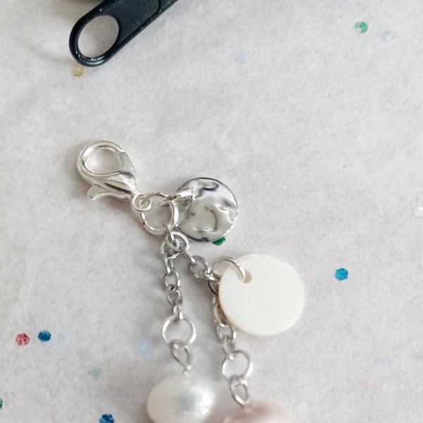 Handmade Pearl Zipper Charm