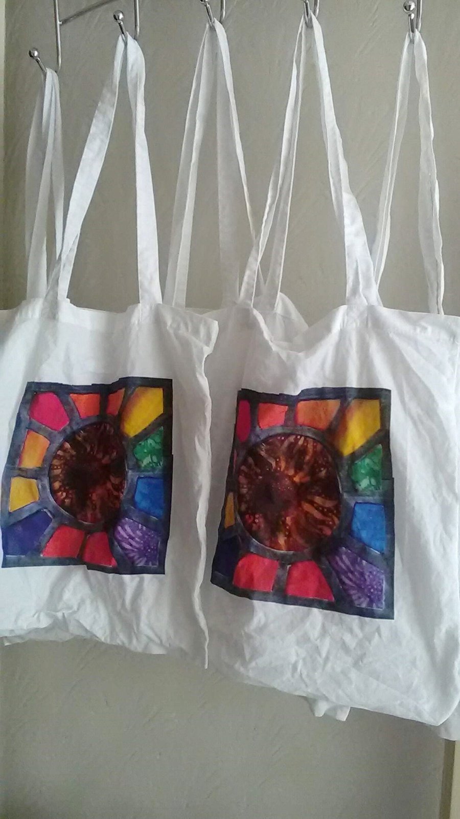 Rainbow Cotton Shoulder Bag, Handmade in Yorkshire