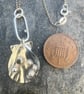 Silver Shell Necklace with Peridot and Silver Barnacles - Image 4