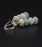 Natural Aquamarine sterling silver gemstone earrings, Aquarius Pisces gift