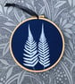  Tree Fern in Cyanotype Botanical Hoop. - Image 1